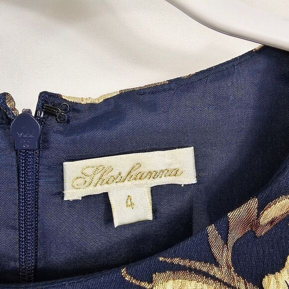 Shoshanna Florin Brocade Mermaid Cocktail Dress in Navy - Size 4 - Picture 2 of 8